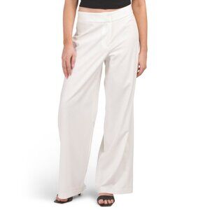 TAHARI ASL Ivory Bistretch Fully Lined Wide Leg Pants